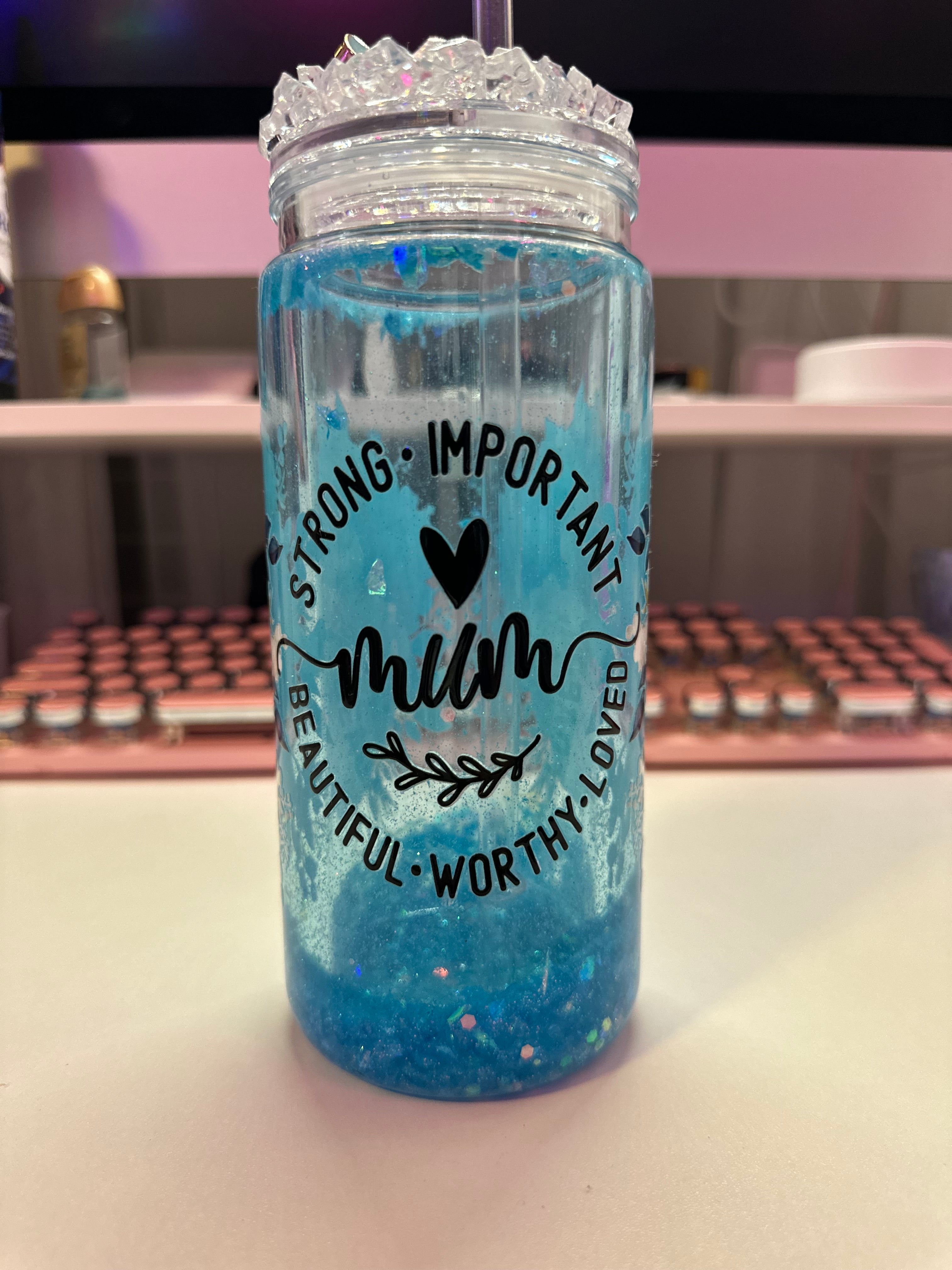 Mum’s Day snow globe tumbler